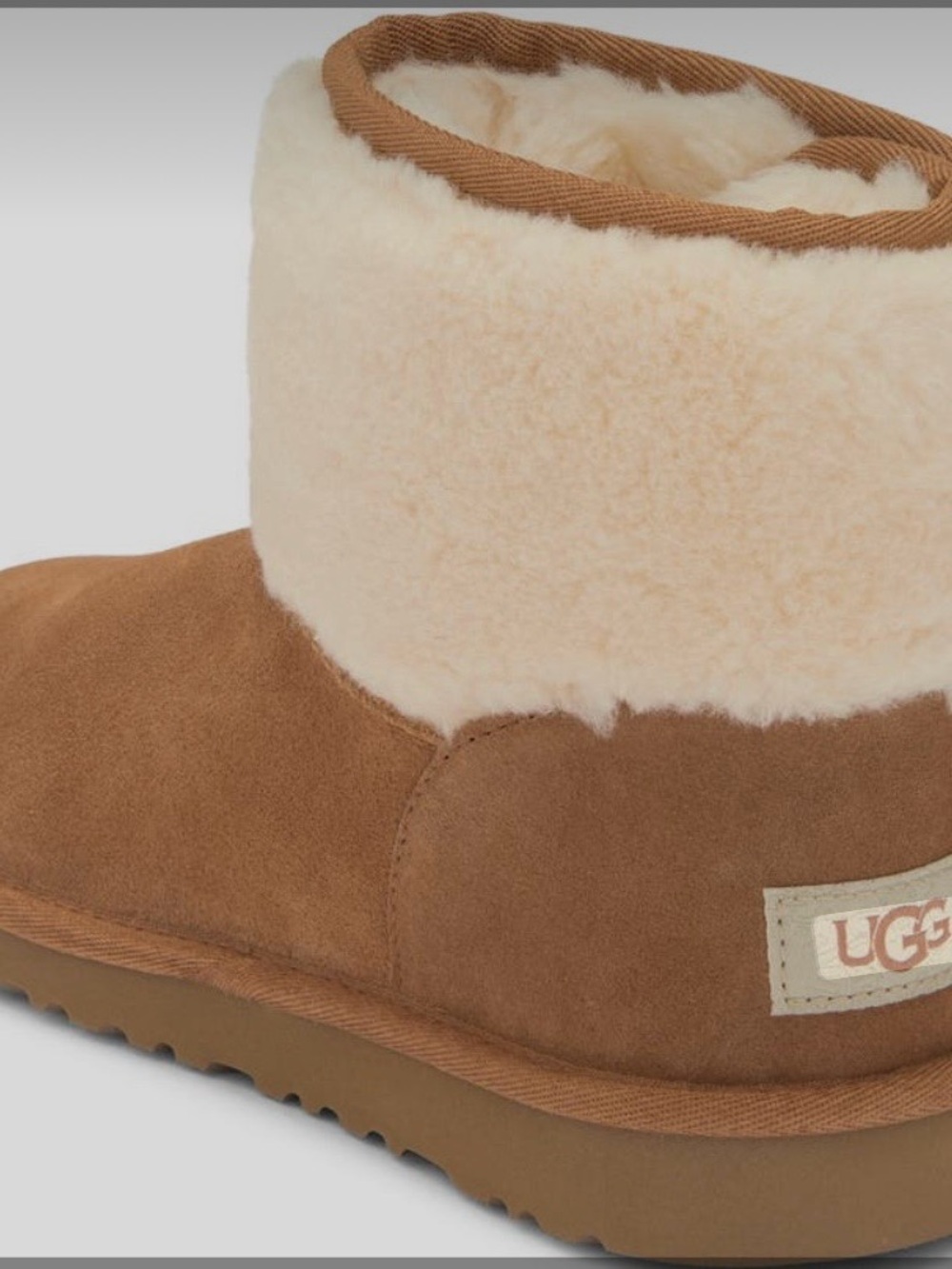 NWOT UGG Jona Chestnut Suede Shearling Cuff Ankle Boot